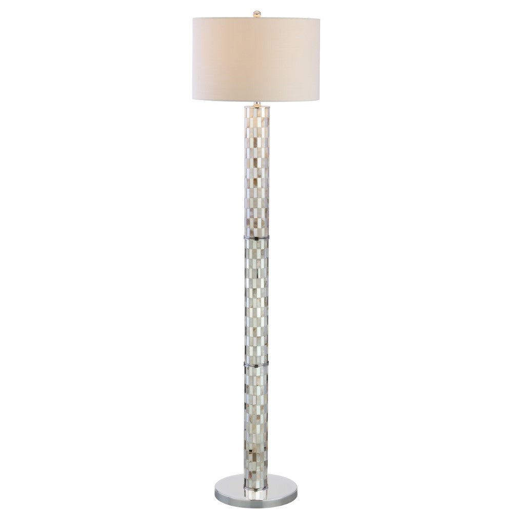 Crystal 63.5" Seashell Mosaic LED Floor Lamp