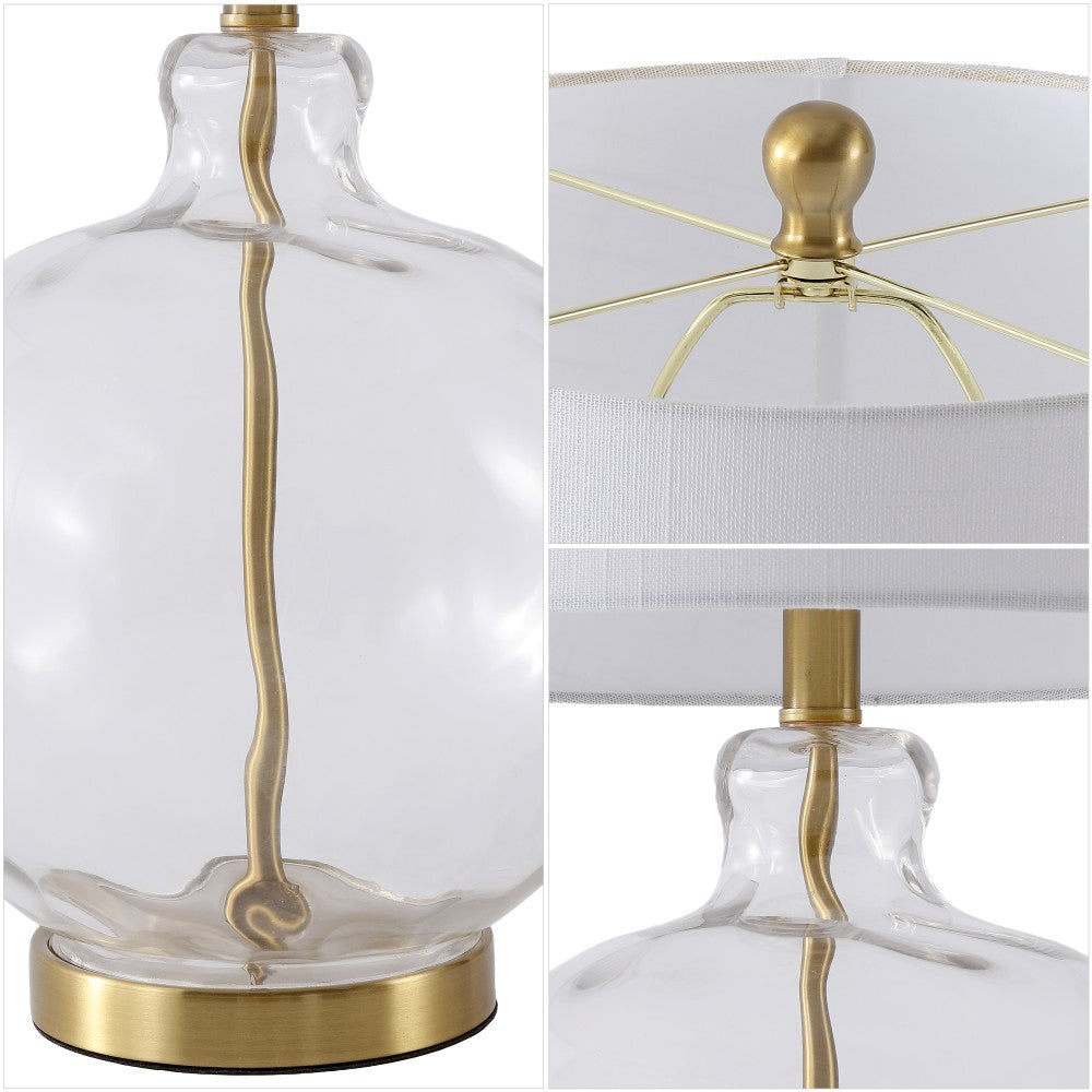 Cardinal 26.5" Glass/Metal LED Table Lamp
