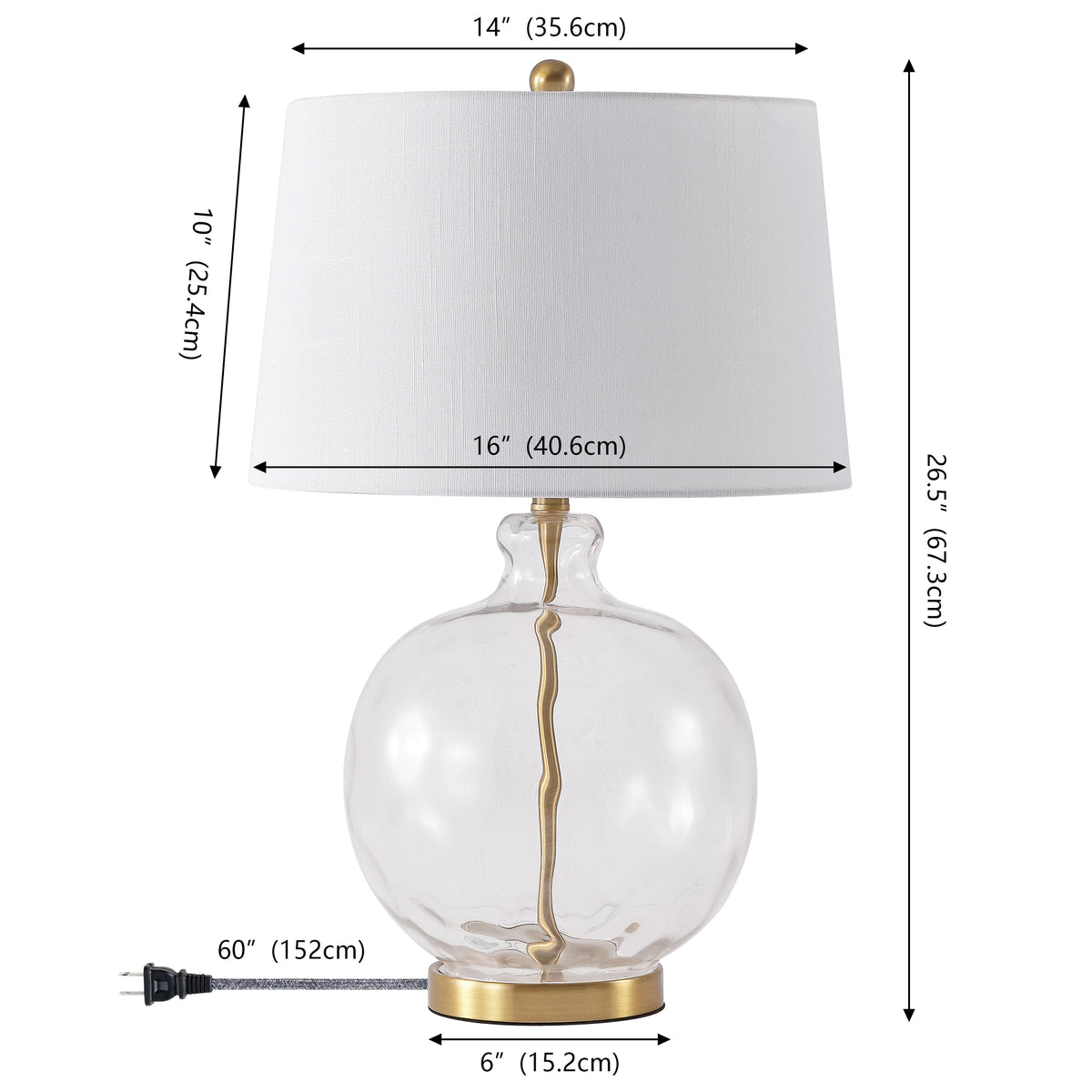 Cardinal 26.5" Glass/Metal LED Table Lamp