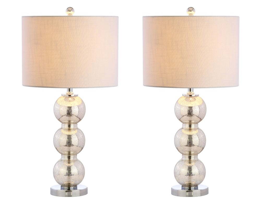 Max 27" Glass Triple-Sphere LED Table Lamp, Set of 2
