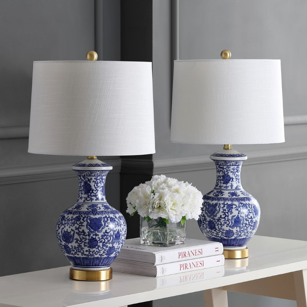 Pigeon 25.25" Ceramic/Metal LED Table Lamp, Set of 2