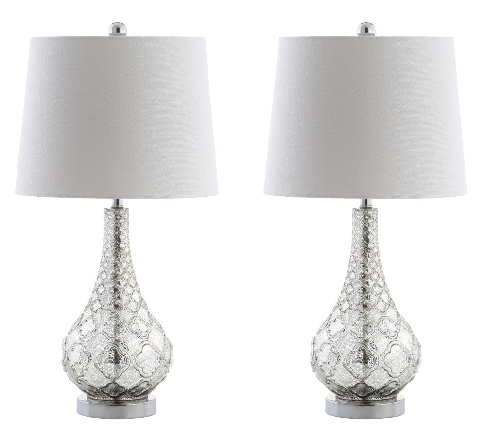 Calvin 25.5" Glass LED Table Lamp, Set of 2