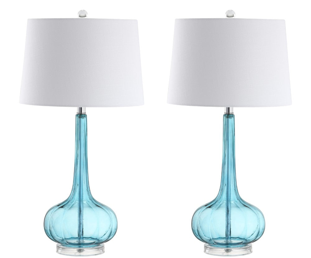 Sophia 28.5" Glass Teardrop LED Table Lamp, Set of 2