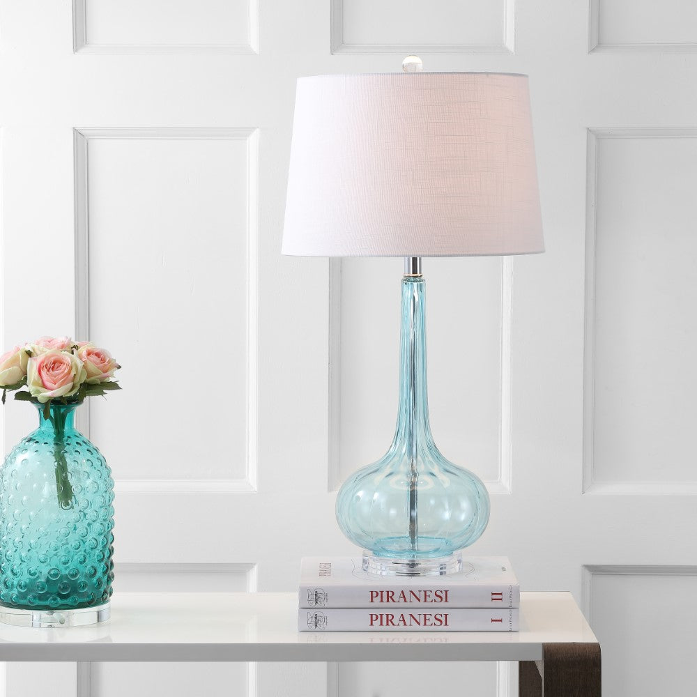 Sophia 28.5" Glass Teardrop LED Table Lamp, Set of 2