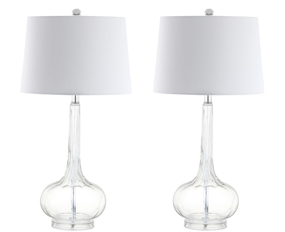 Sophia 28.5" Glass Teardrop LED Table Lamp, Set of 2