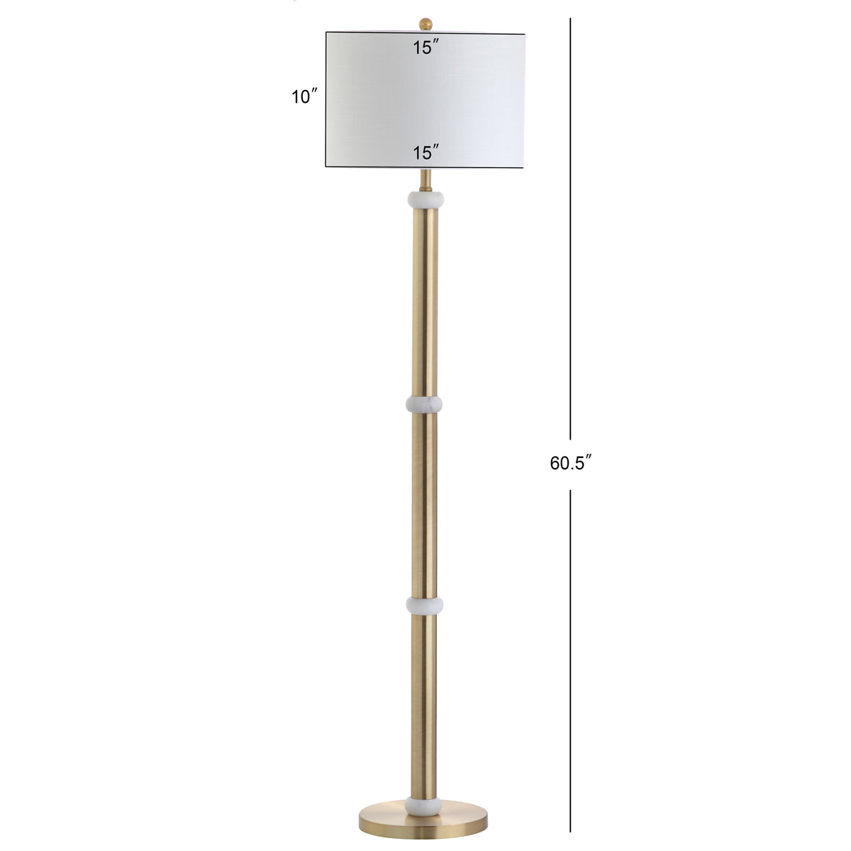 Kelvin 60.5" Metal/Marble LED Floor Lamp