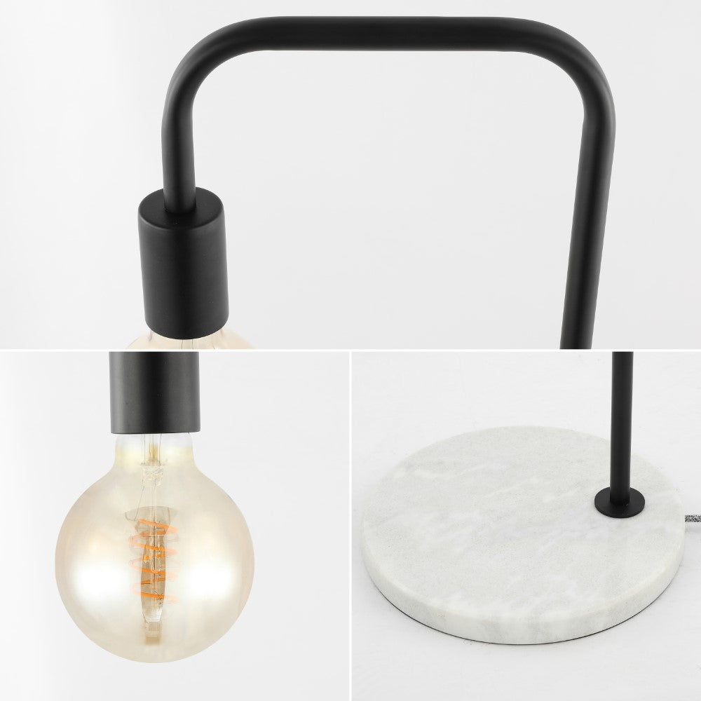 Darwin 60" Minimalist Edison Metal/Marble Floor Lamp