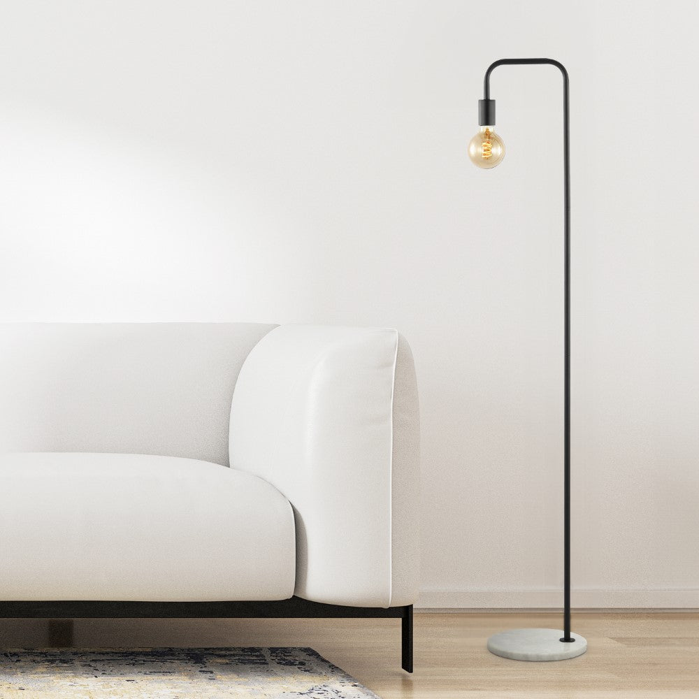 Darwin 60" Minimalist Edison Metal/Marble Floor Lamp