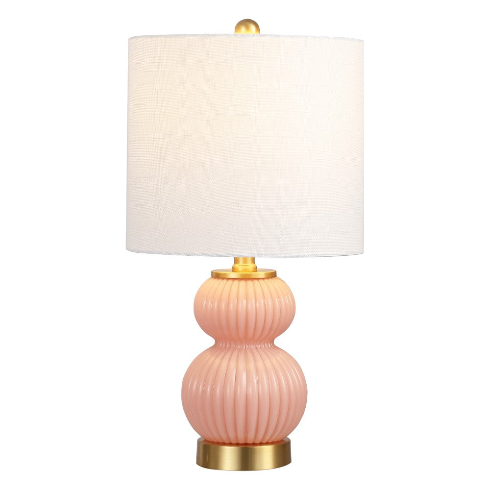 Daisy 20" Ribbed Metal/Glass LED Table Lamp