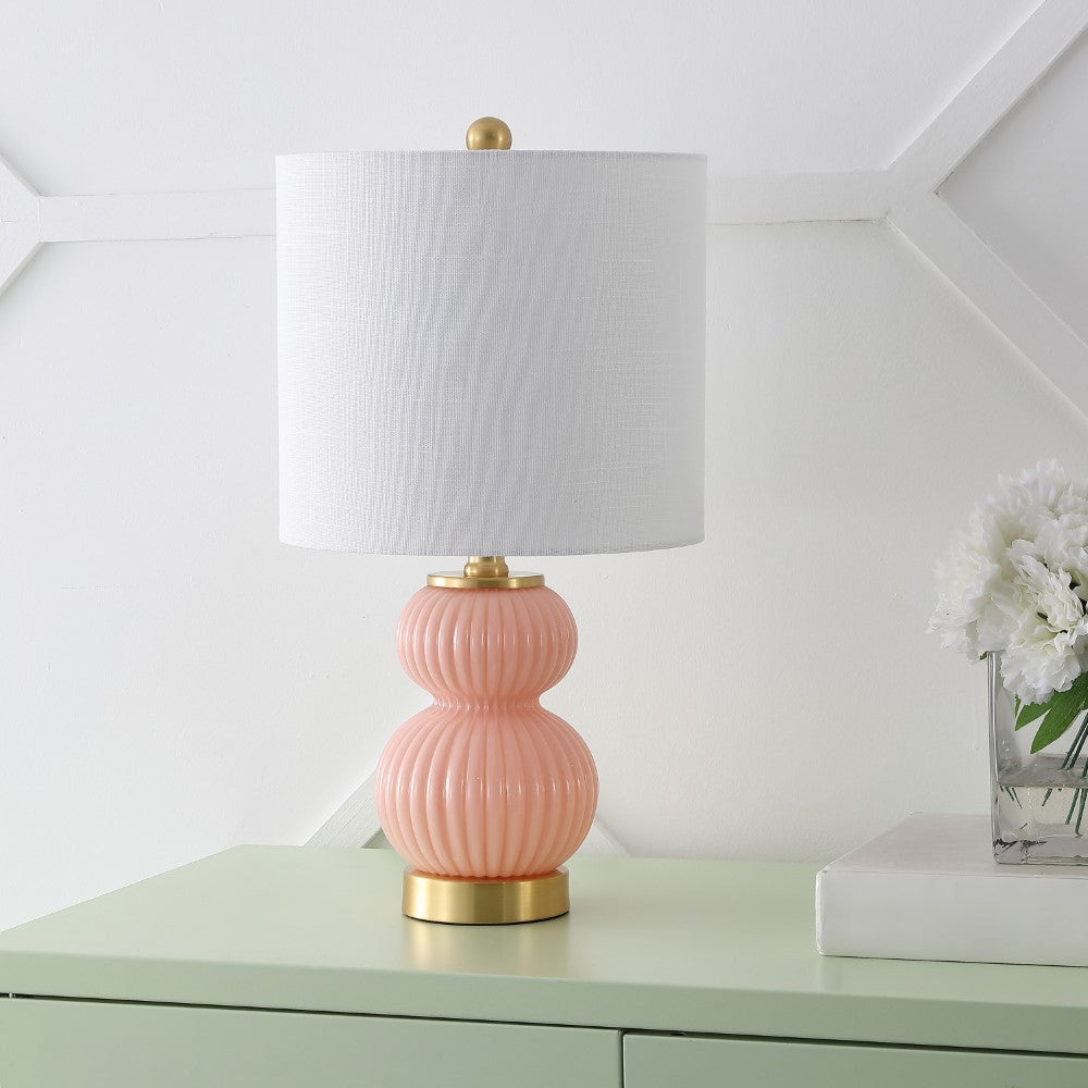 Daisy 20" Ribbed Metal/Glass LED Table Lamp