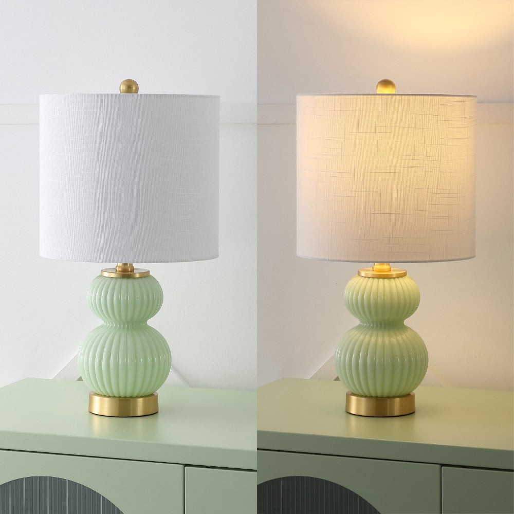 Daisy 20" Ribbed Metal/Glass LED Table Lamp