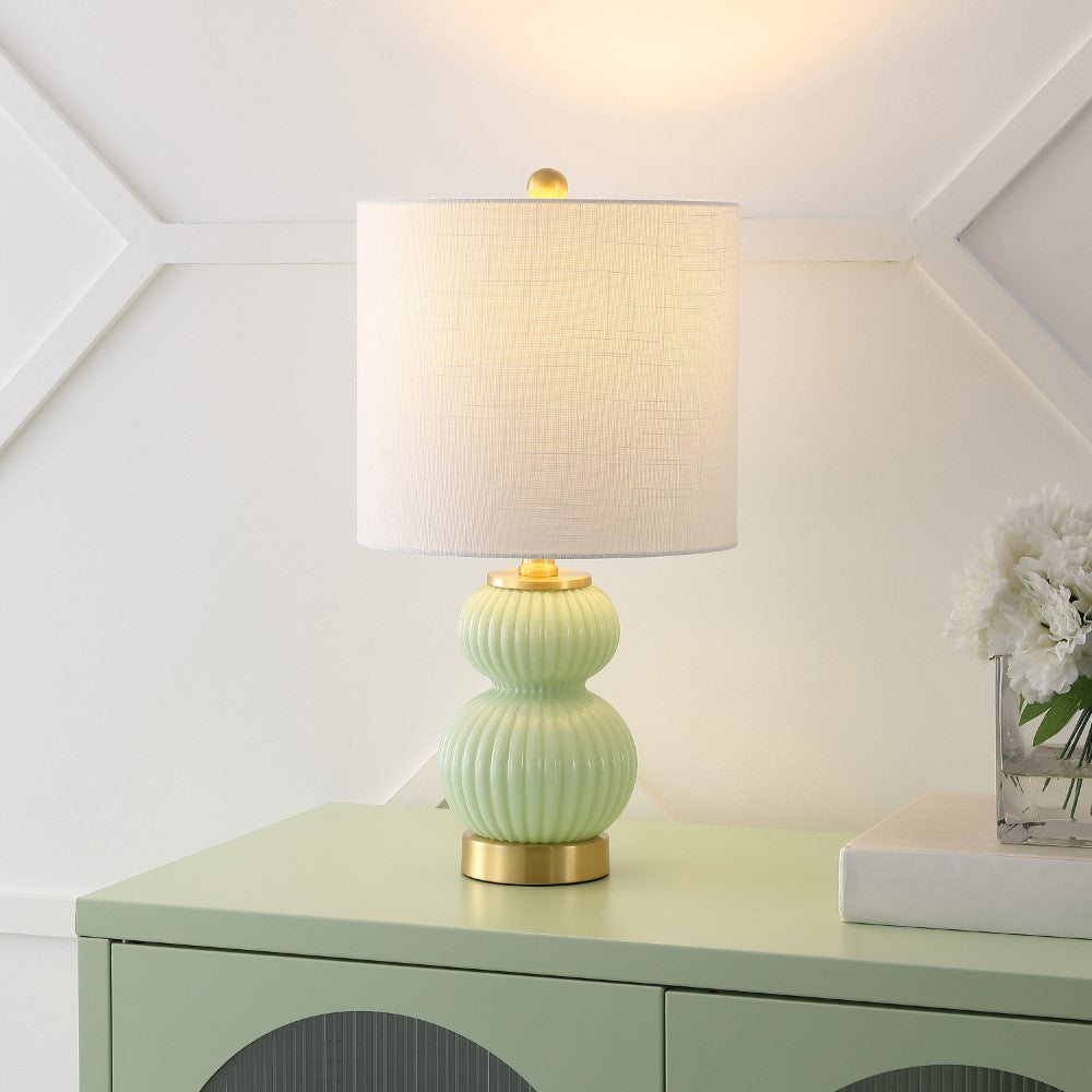 Daisy 20" Ribbed Metal/Glass LED Table Lamp