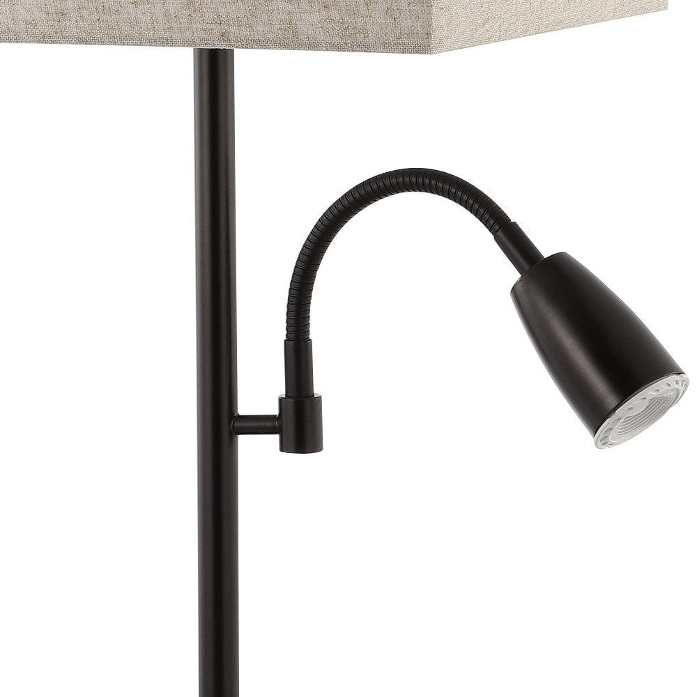 Vonn 25.5" Farmhouse Industrial Iron LED Table Lamp with USB Charging Port and Adjustable Reading Light Set 2