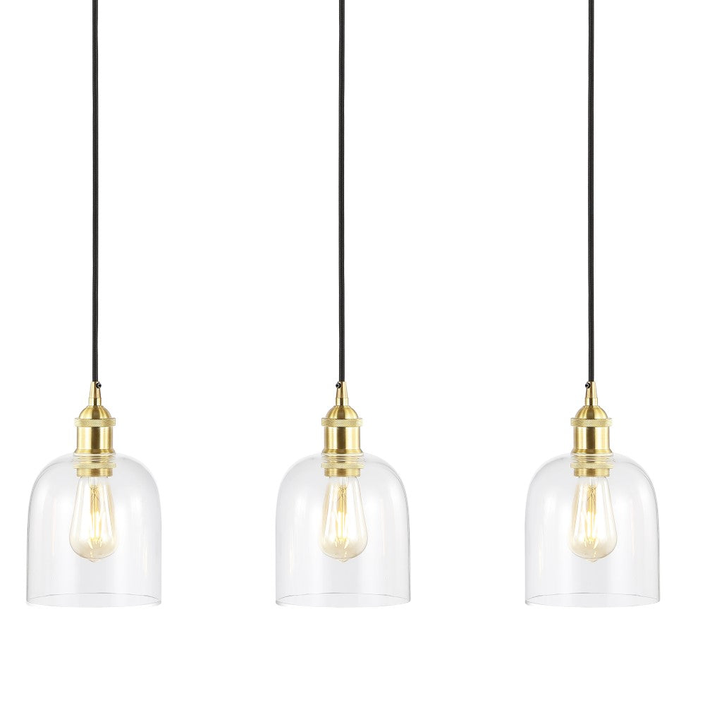 Cooper 25.5" Farmhouse Contemporary Glass Linear LED Pendant
