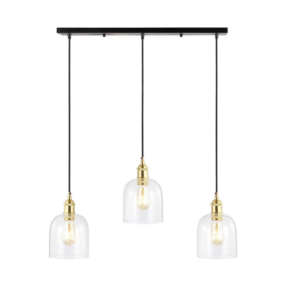 Cooper 25.5" Farmhouse Contemporary Glass Linear LED Pendant