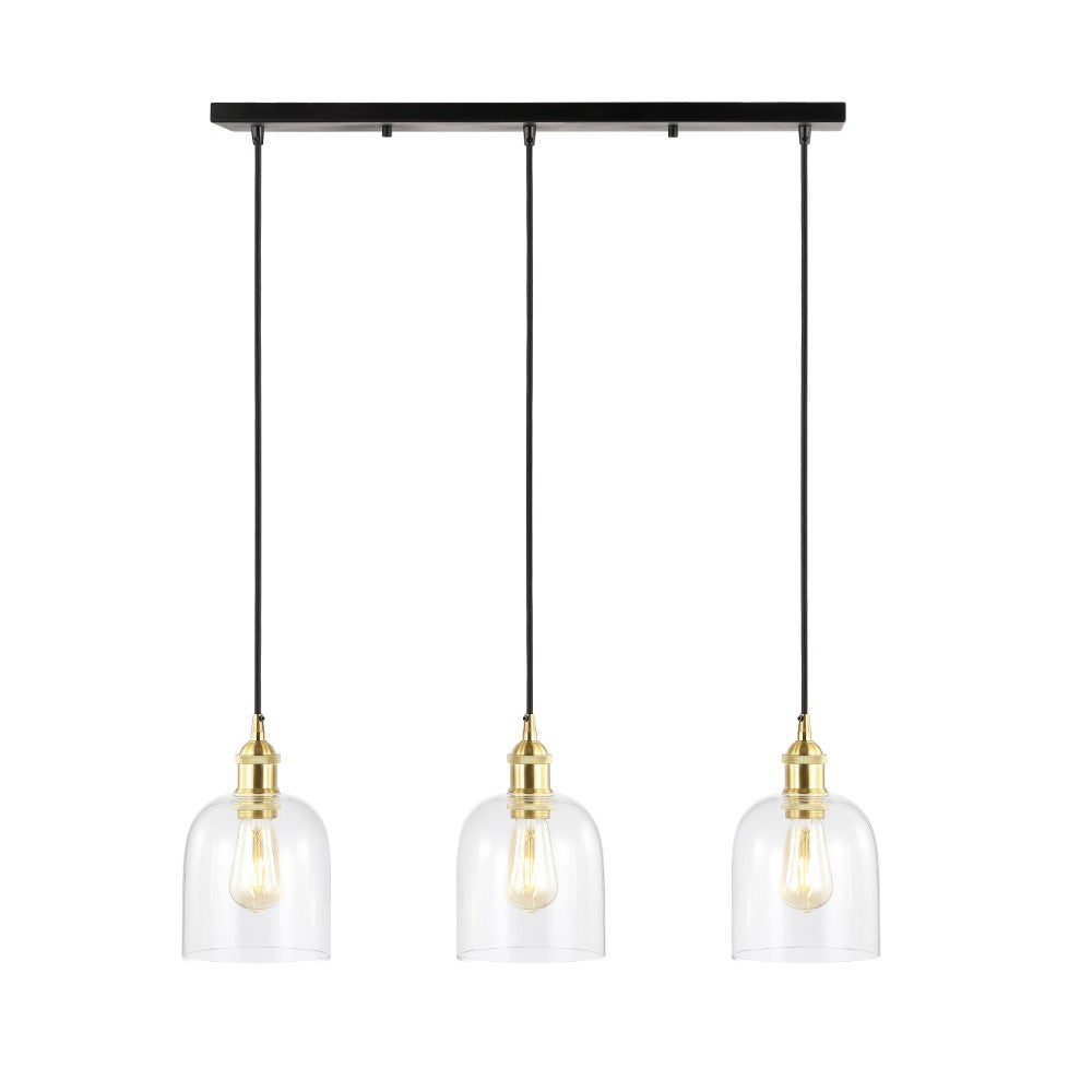 Cooper 25.5" Farmhouse Contemporary Glass Linear LED Pendant