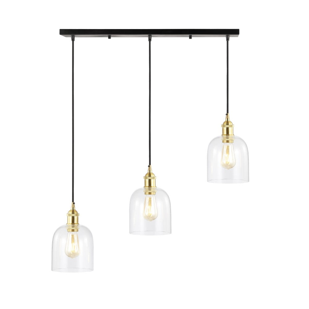 Cooper 25.5" Farmhouse Contemporary Glass Linear LED Pendant