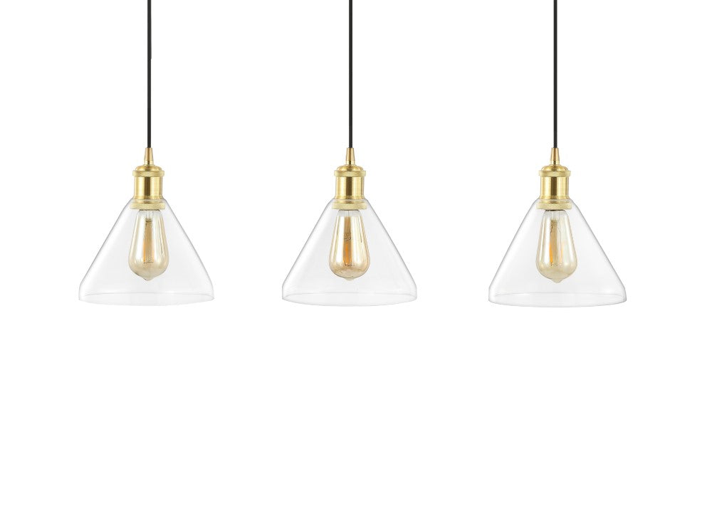 Valerie Island 30.5" Metal/Glass Contemporary Modern LED Pendant