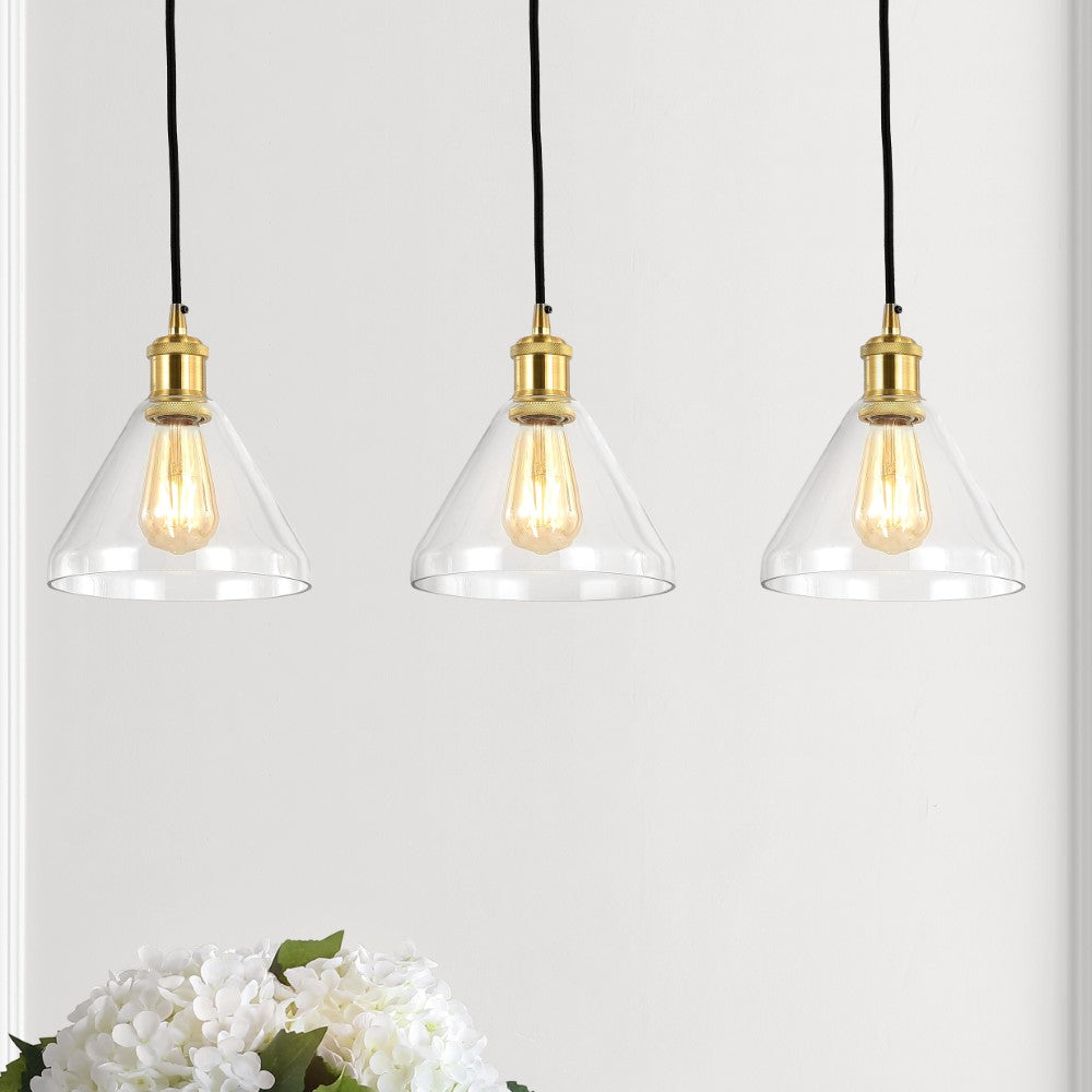 Valerie Island 30.5" Metal/Glass Contemporary Modern LED Pendant