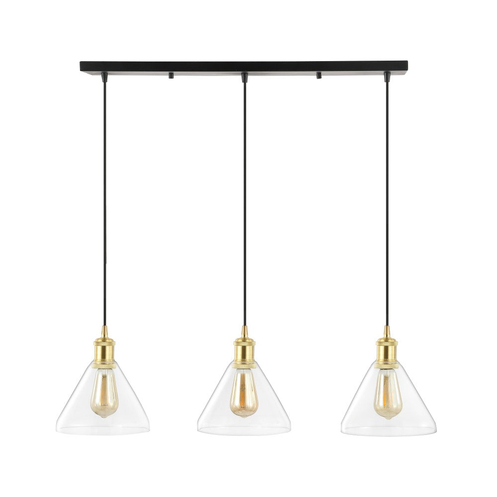 Valerie Island 30.5" Metal/Glass Contemporary Modern LED Pendant