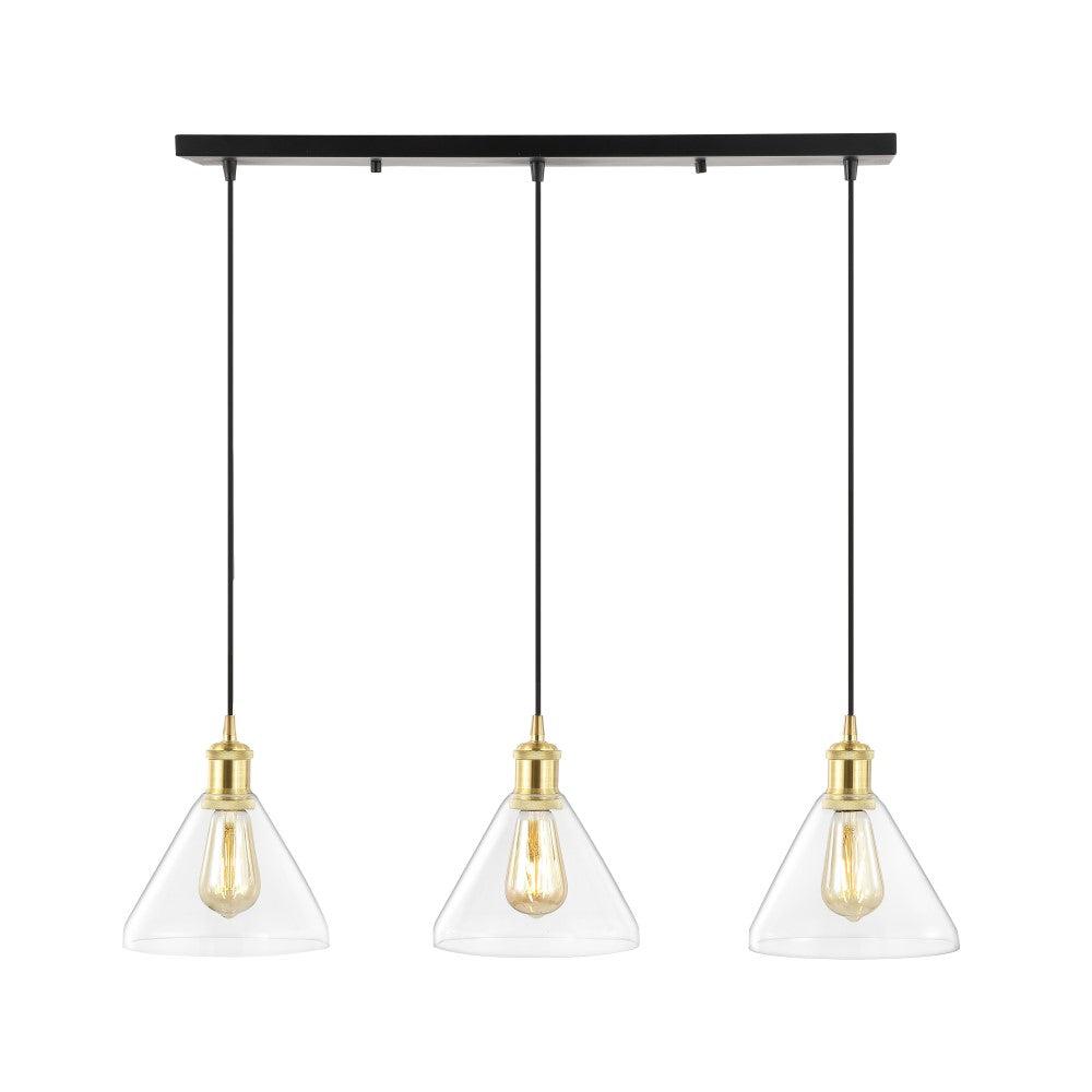 Valerie Island 30.5" Metal/Glass Contemporary Modern LED Pendant