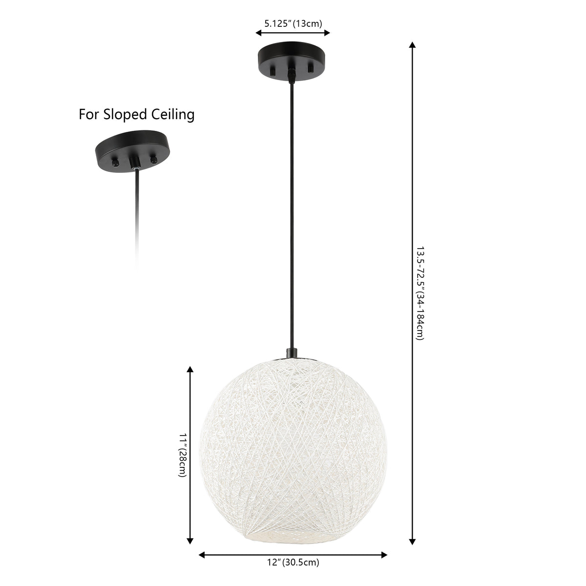 Lacey Bohemian Minimalist Iron/Rope Woven Globe LED Pendant