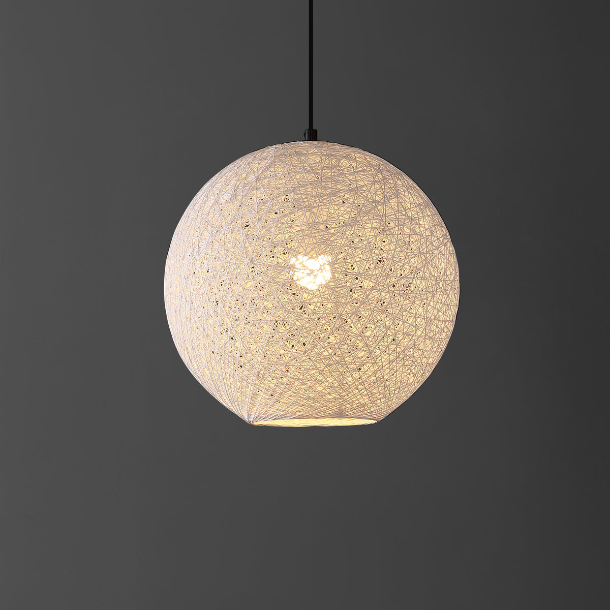 Lacey Bohemian Minimalist Iron/Rope Woven Globe LED Pendant