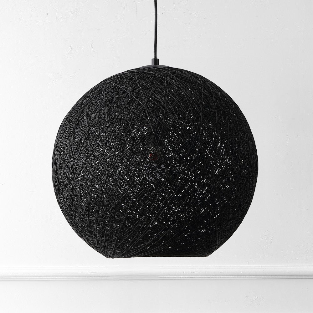 Lacey Bohemian Minimalist Iron/Rope Woven Globe LED Pendant