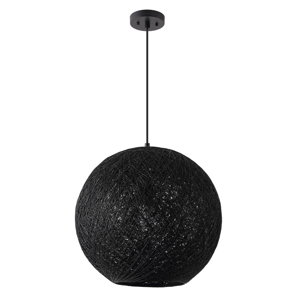 Lacey Bohemian Minimalist Iron/Rope Woven Globe LED Pendant