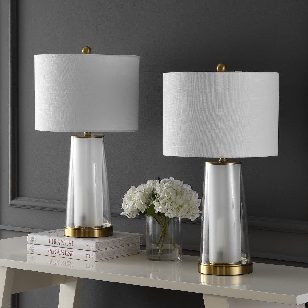 Portable Modern Minimalist Glass/Iron Nightlight LED Table Lamp Set 2