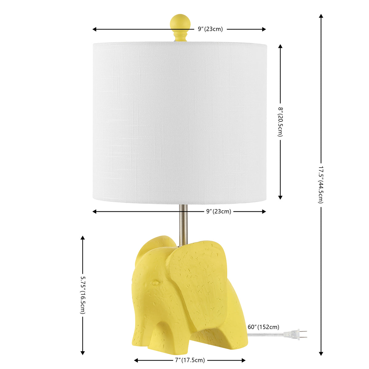 Koda Eclectic Southwestern Resin/Iron Elephant LED Kids Table Lamp
