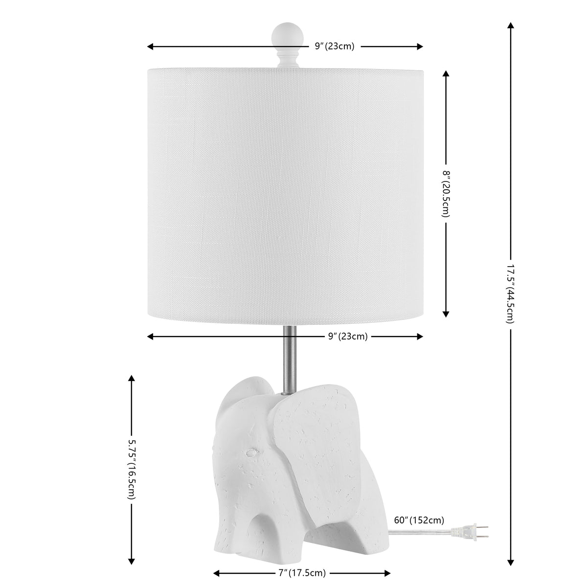 Koda Eclectic Southwestern Resin/Iron Elephant LED Kids Table Lamp