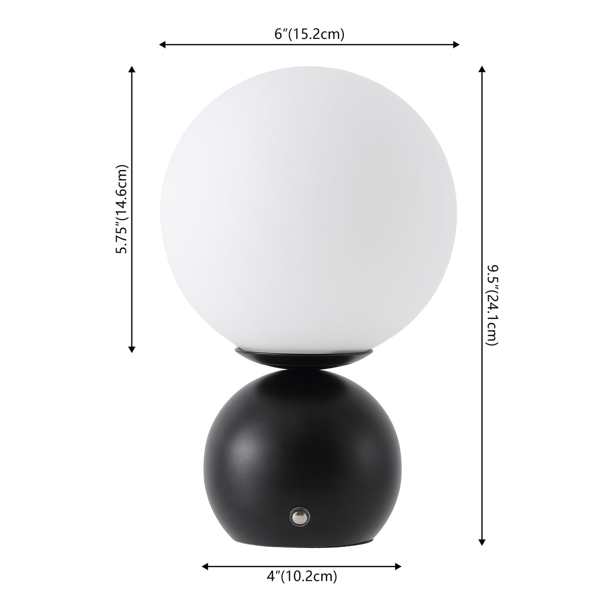 Silverpine 9.5 in. Modern Minimalist Metal Rechargeable Integrated Dimmable LED Table Lamp with Touch Sensor