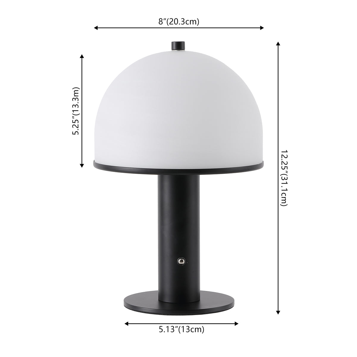 Wildwood 12.3 in. Modern Metal Rechargeable Integrated Dimmable LED Table Lamp with Touch Sensor