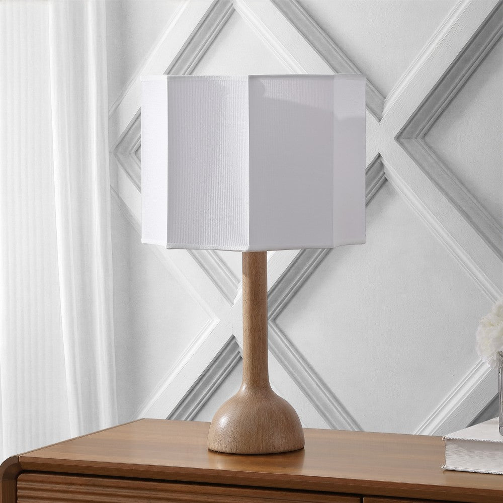 Lisbet 21" Mid-Century Modern Tubular Gourd Resin LED Table Lamp with Octagonal Shade