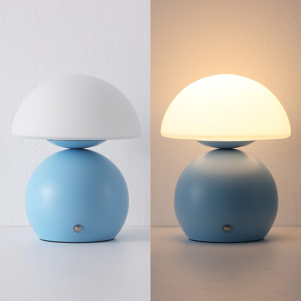 Arbor 7.3 in. Modern Minimalist Metal and Glass Rechargeable Integrated Touch Sensor Dimmable LED Table Lamp