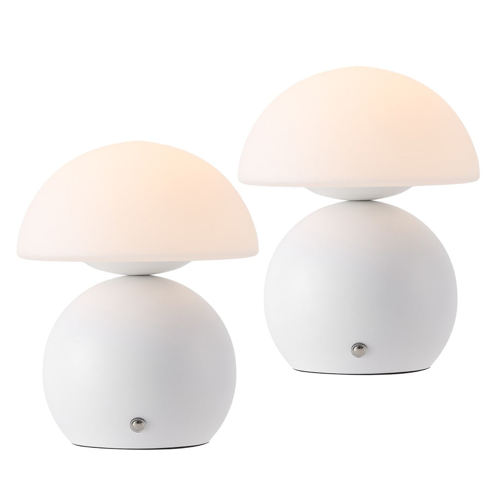 Arbor 7.3 in. Modern Minimalist Metal and Glass Rechargeable Integrated Touch Sensor Dimmable LED Table Lamp