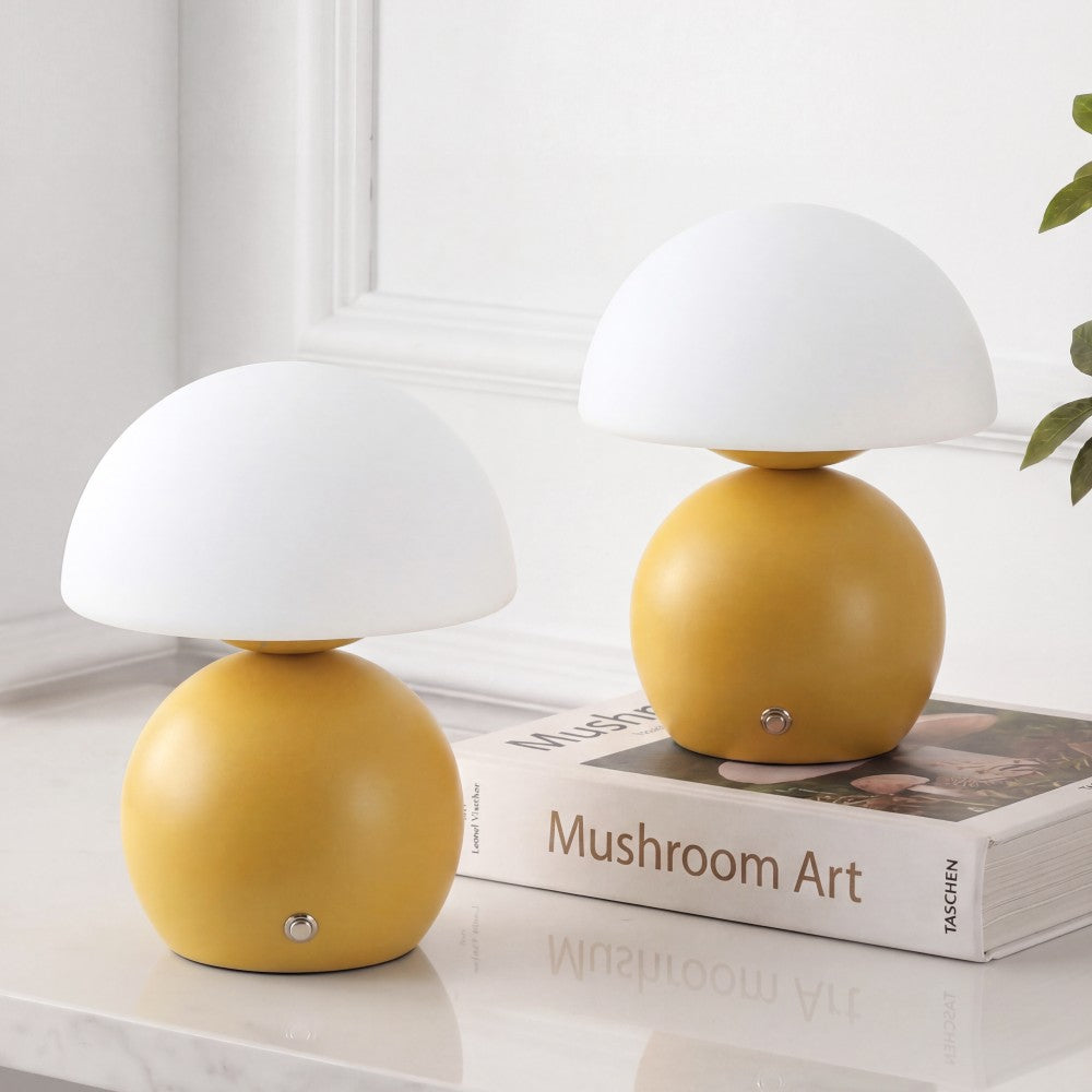 Arbor 7.3 in. Modern Minimalist Metal and Glass Rechargeable Integrated Touch Sensor Dimmable LED Table Lamp