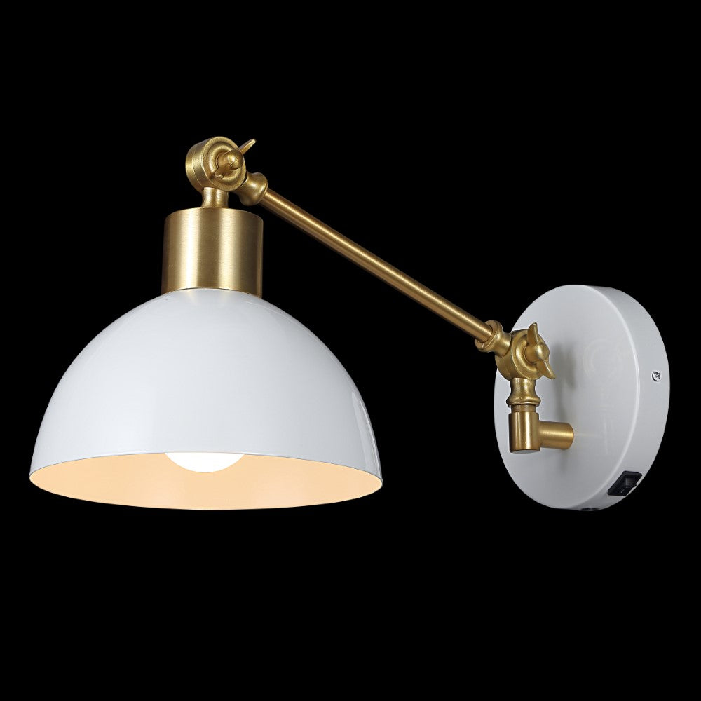 Casey 18" Swing Arm Modern Midcentury Iron USB Charging Port LED Sconce