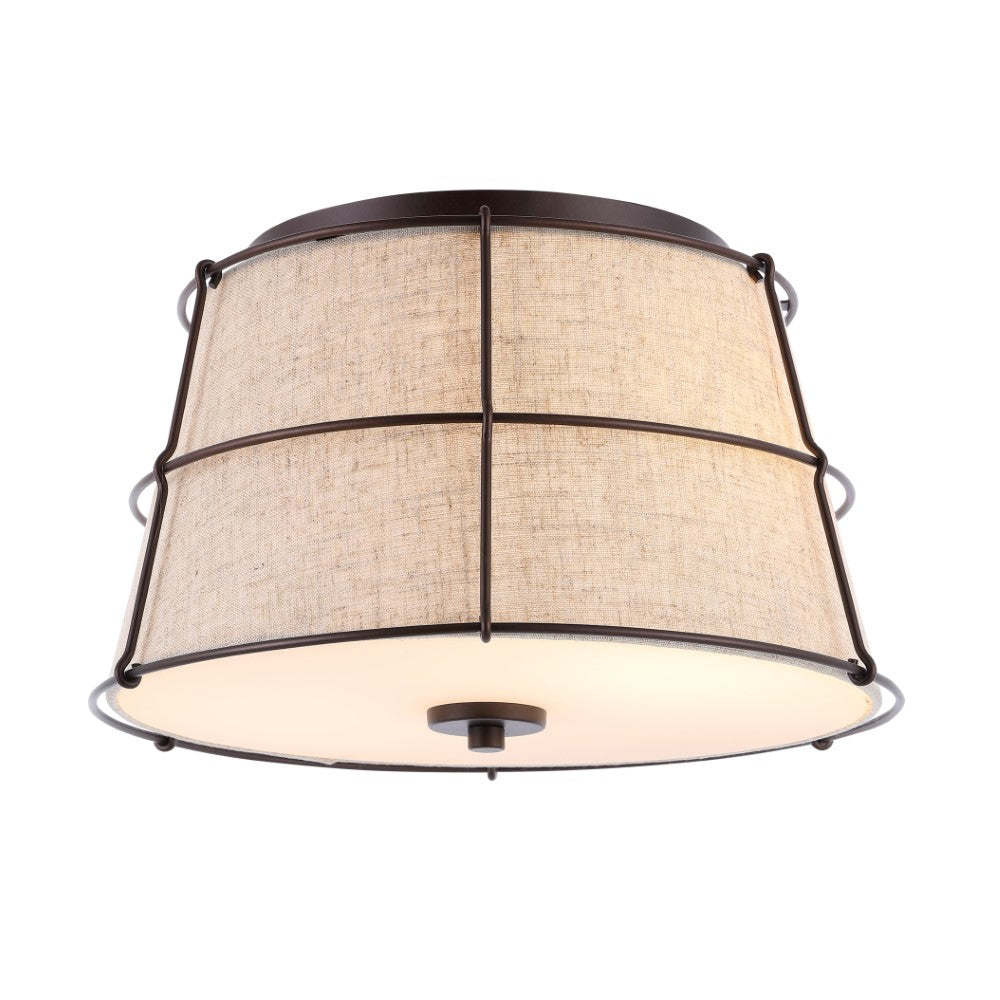 Barnes 14" Rustic Farmhouse Iron LED Flush Mount