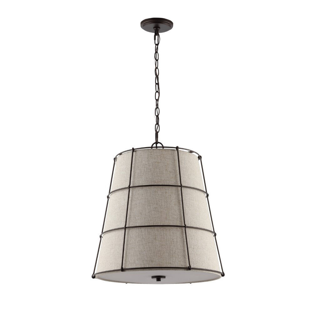 Barnes 19" Rustic Farmhouse Iron LED Flush Mount
