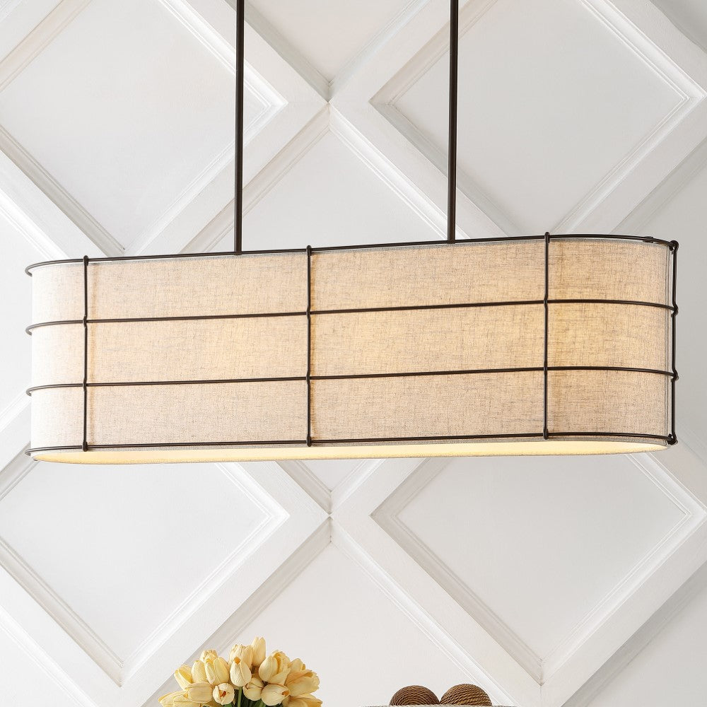 Potine Euro 42" Rustic Farmhouse Iron Linear LED Pendant