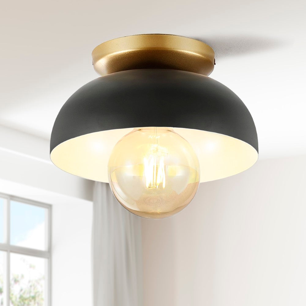 Subtle 8.5" Classic Industrial Iron LED Flush Mount