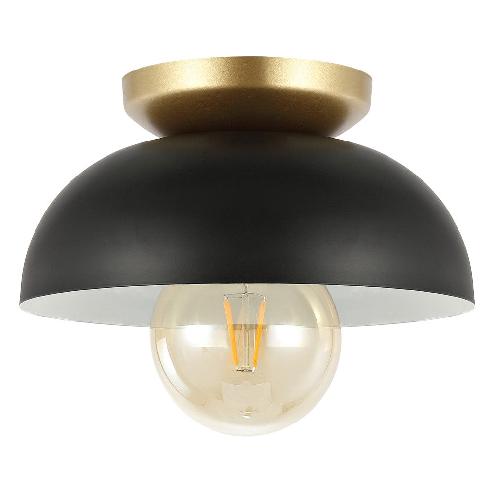 Subtle 8.5" Classic Industrial Iron LED Flush Mount