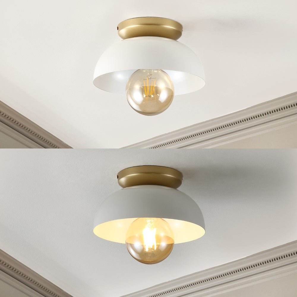 Subtle 8.5" Classic Industrial Iron LED Flush Mount