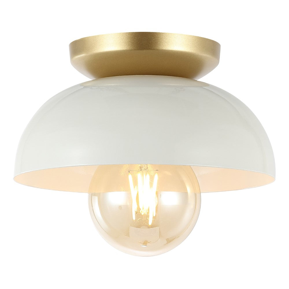 Subtle 8.5" Classic Industrial Iron LED Flush Mount