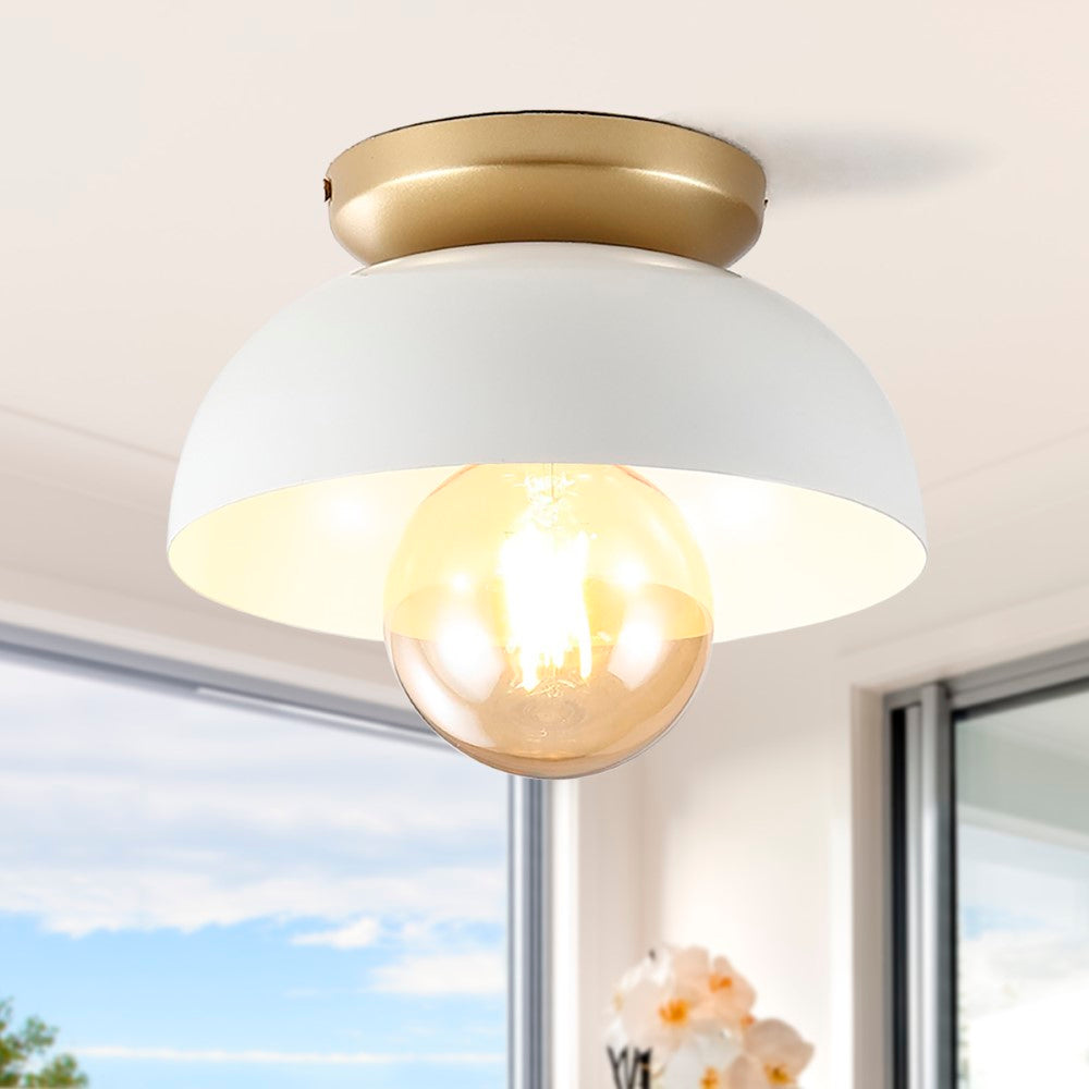 Subtle 8.5" Classic Industrial Iron LED Flush Mount