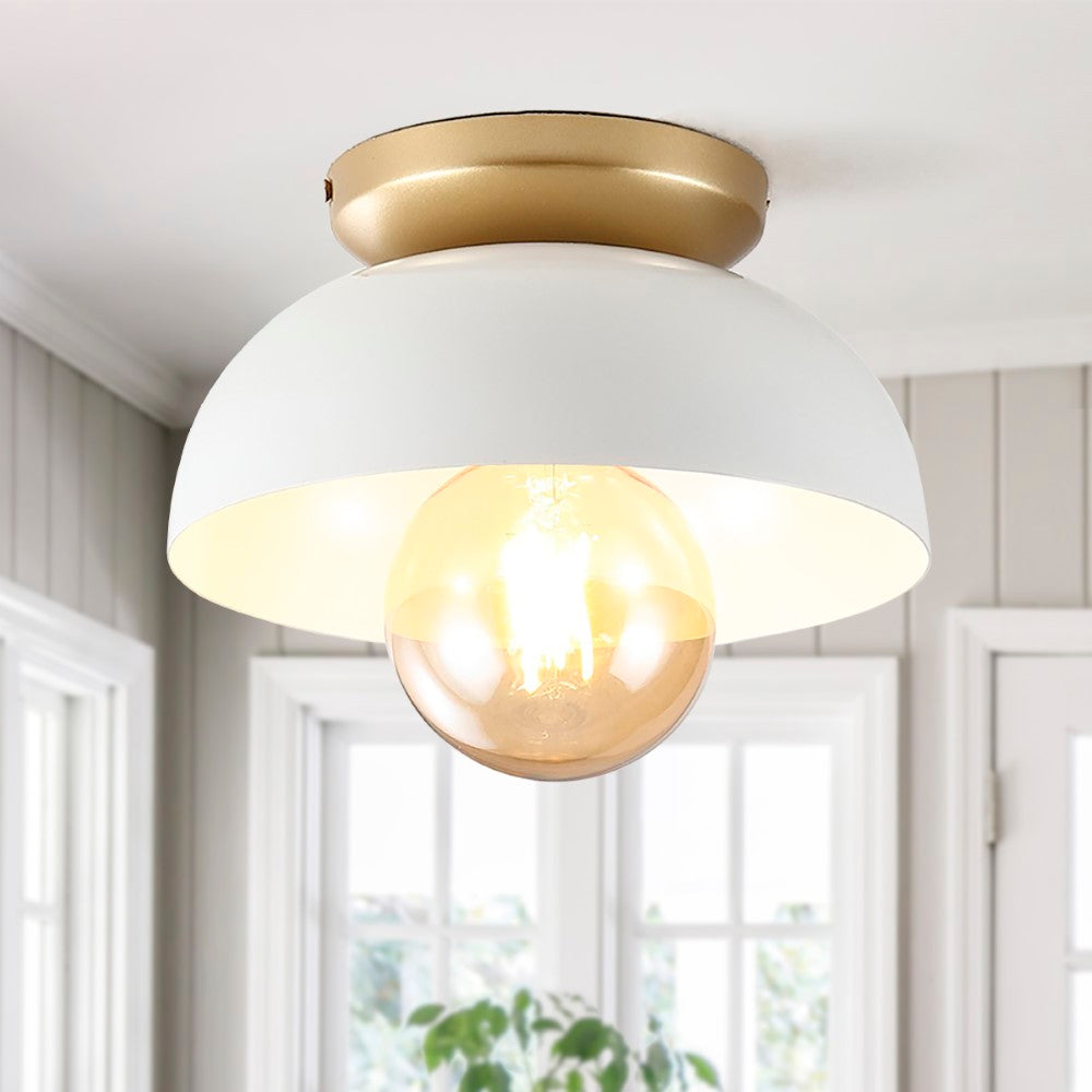 Subtle 8.5" Classic Industrial Iron LED Flush Mount