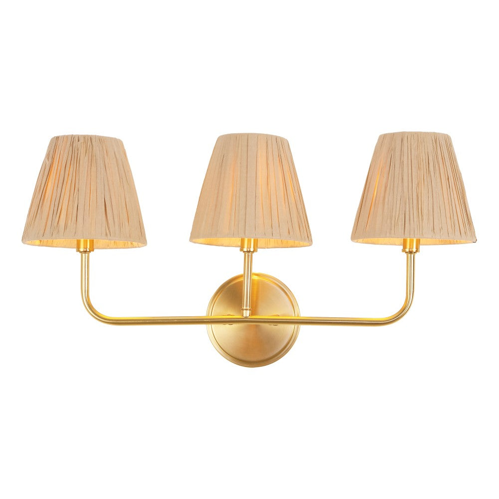 Malaya Bohemian Coastal Metal Pleated Paper Shade LED Vanity Light