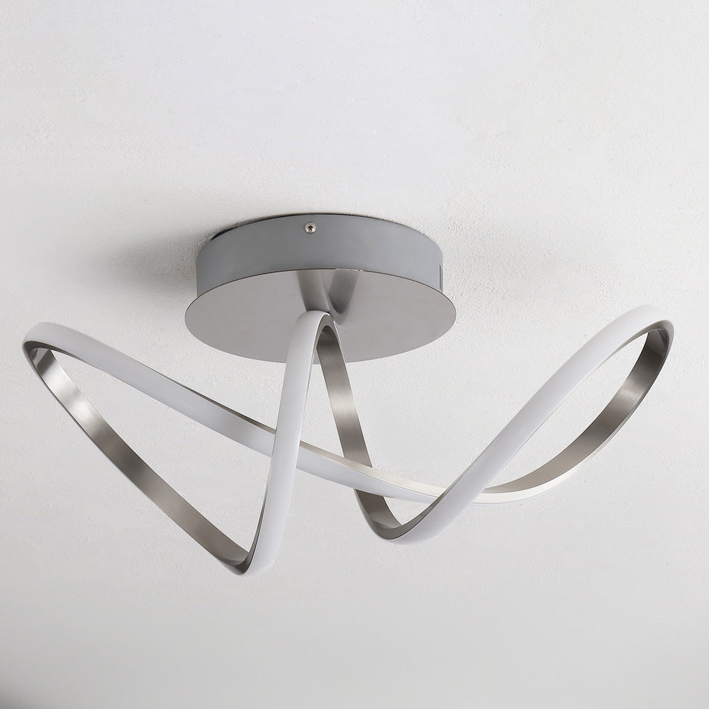 Chantelle 19.5" Modern Minimalist Aluminum Loop Integrated LED Semi Flush Mount